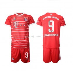 Bayern Mnichov Dresy Fotbal Lewandowski 9 Dětský Domácí 2022-2023 Krátký Rukáv