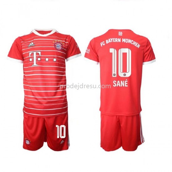 Bayern Mnichov Dresy Fotbal Sane 10 Dětský Domácí 2022-2023 Krátký Rukáv
