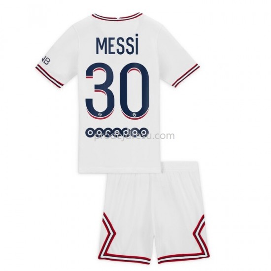 Paris Saint-Germain Dresy Fotbal Lionel Messi 30 Dětský Čtvrtý 2021-2022 Krátký Rukáv