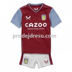 Aston Villa Dresy Fotbal Dětský Domácí 2022-2023 Krátký rukáv