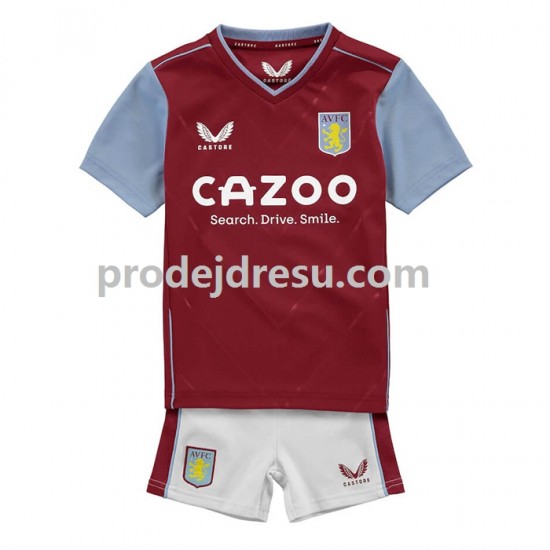 Aston Villa Dresy Fotbal Dětský Domácí 2022-2023 Krátký rukáv