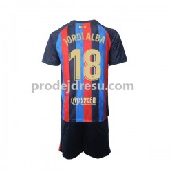 FC Barcelona Dresy Fotbal Jordi Alba 18 Dětský Domácí 2022-2023 Krátký rukáv