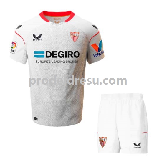 Sevilla FC Dresy Fotbal Dětský Domácí 2022-2023 Krátký rukáv