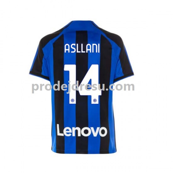 Inter Milán Dresy Fotbal Kristjan Asllani 14 Muž Domácí 2022-2023 Krátký rukáv