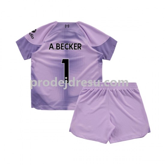 Liverpool Dresy Fotbal Alisson Becker 1 Brankářské Dětský Domácí 2022-2023 Krátký rukáv