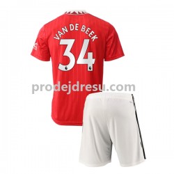 Manchester United Dresy Fotbal Donny van de Beek 34 Dětský Domácí 2022-2023 Krátký rukáv