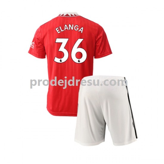 Manchester United Dresy Fotbal Elanga 36 Dětský Domácí 2022-2023 Krátký rukáv