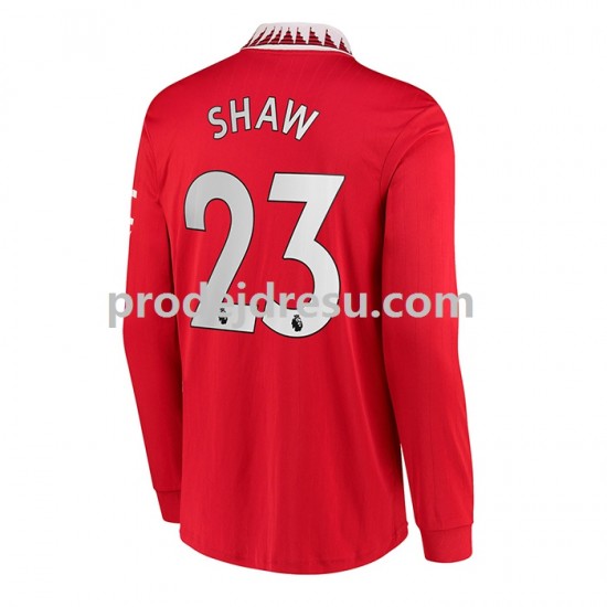 Manchester United Dresy Fotbal Luke Shaw 23 Muž Domácí 2022-2023 Dlouhý rukáv