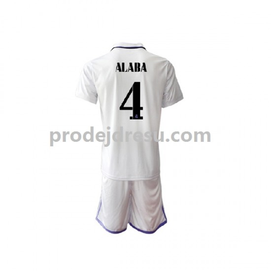 Real Madrid Dresy Fotbal David Alaba 4 Dětský Domácí 2022-2023 Krátký rukáv