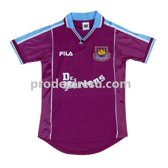 West Ham United Dresy Fotbal Retro Muž Domácí 1999-2001 Krátký rukáv