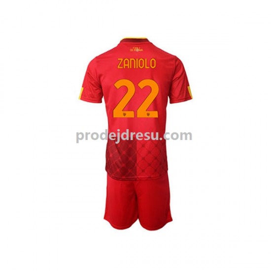 AS Řím Dresy Fotbal Nicolo Zaniolo 22 Dětský Domácí 2022-2023 Krátký rukáv