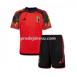 Belgie Dresy Fotbal Dětský Domácí World Cup 2022 Krátký rukáv