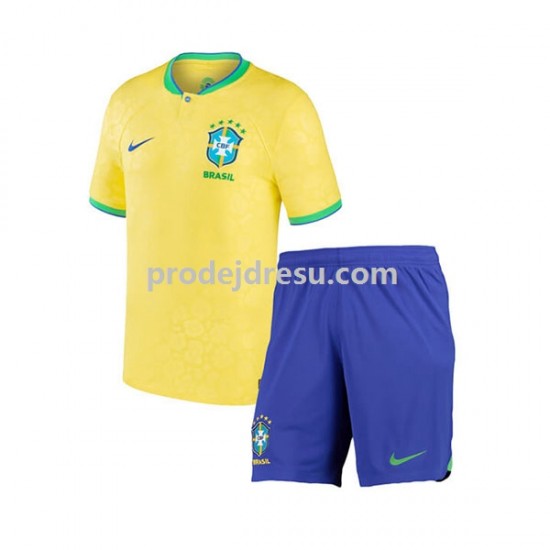 Brazílie Dresy Fotbal Dětský Domácí World Cup 2022 Krátký rukáv