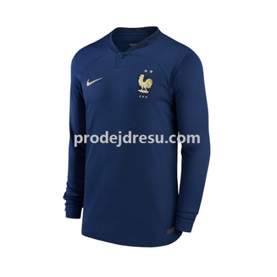 Francie Dresy Fotbal Muž Domácí World Cup 2022 Dlouhý rukáv