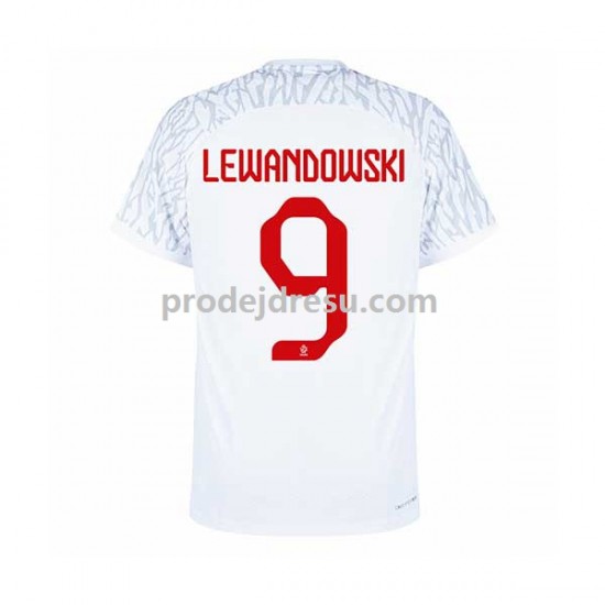 Polsko Dresy Fotbal Lewandowski 9 Muž Domácí World Cup 2022 Krátký rukáv