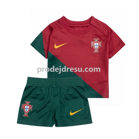Portugalsko Dresy Fotbal Dětský Domácí World Cup 2022 Krátký rukáv