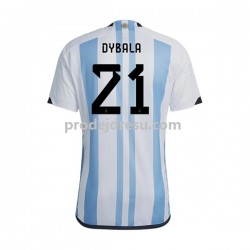 Argentina Dresy Fotbal Dybala 21 Muž Domácí World Cup 2022 Krátký rukáv