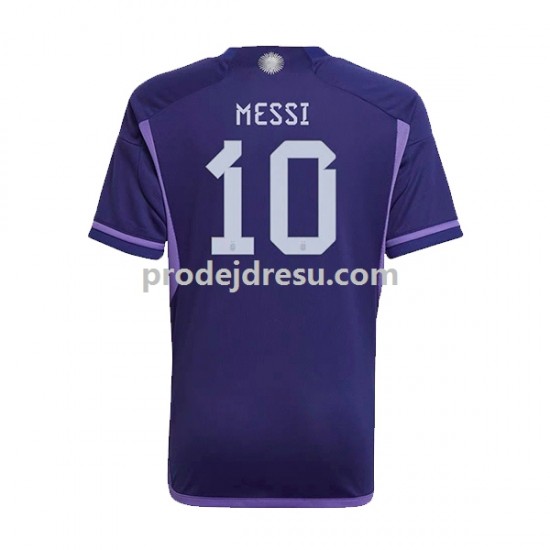 Argentina Dresy Fotbal Lionel Messi 10 Muž Venkovní World Cup 2022 Krátký rukáv
