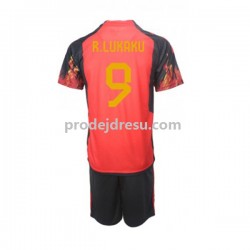 Belgie Dresy Fotbal Lukaku 9 Dětský Domácí World Cup 2022 Krátký rukáv