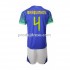 Brazílie Dresy Fotbal Marquinhos 4 Dětský Venkovní World Cup 2022 Krátký rukáv