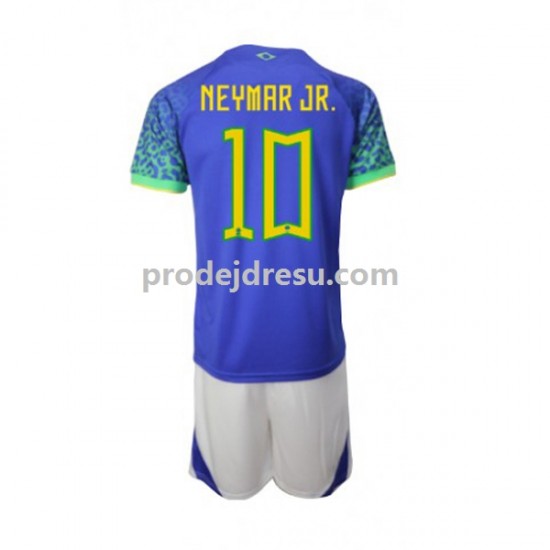 Brazílie Dresy Fotbal Neymar JR 10 Dětský Venkovní World Cup 2022 Krátký rukáv