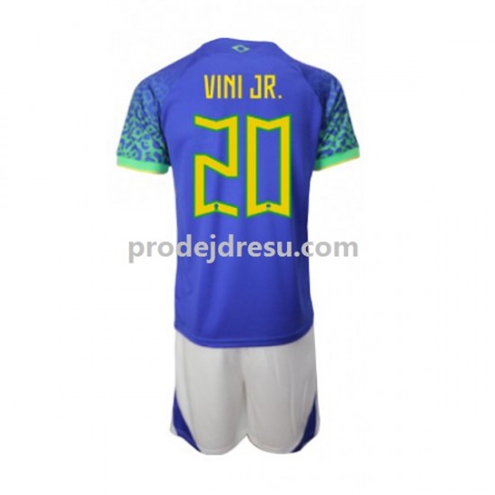 Brazílie Dresy Fotbal Vinicius Junior 20 Dětský Venkovní World Cup 2022 Krátký rukáv