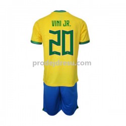 Brazílie Dresy Fotbal Vinicius Junior 20 Dětský Domácí World Cup 2022 Krátký rukáv