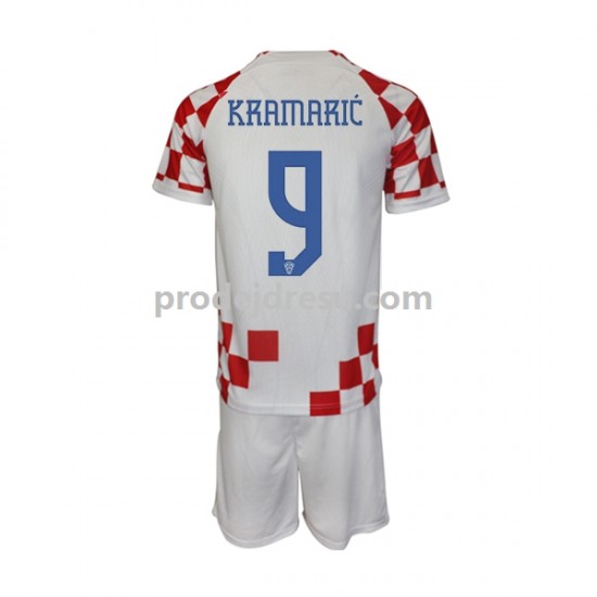 Chorvatsko Dresy Fotbal Kramaric 9 Dětský Domácí World Cup 2022 Krátký rukáv