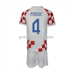 Chorvatsko Dresy Fotbal Perisic 4 Dětský Domácí World Cup 2022 Krátký rukáv