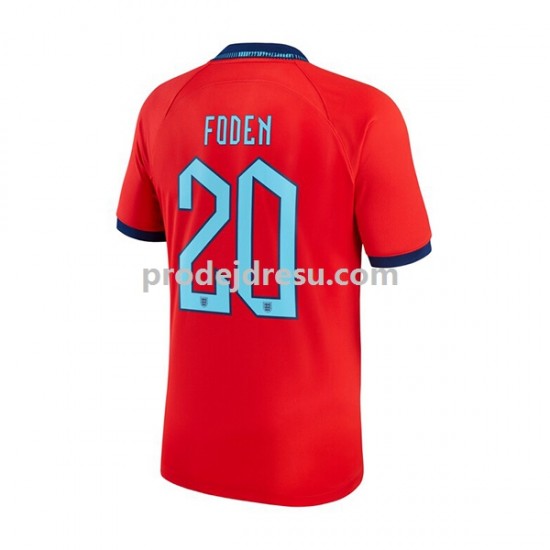 Anglie Dresy Fotbal Foden 20 Muž Venkovní World Cup 2022 Krátký rukáv