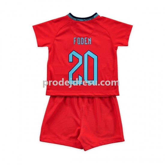 Anglie Dresy Fotbal Foden 20 Dětský Venkovní World Cup 2022 Krátký rukáv