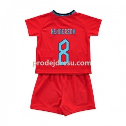 Anglie Dresy Fotbal Henderson 8 Dětský Venkovní World Cup 2022 Krátký rukáv