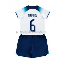 Anglie Dresy Fotbal Maguire 6 Dětský Domácí World Cup 2022 Krátký rukáv