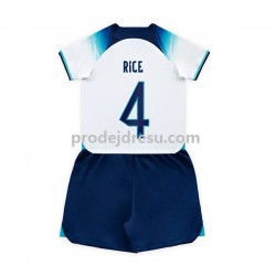 Anglie Dresy Fotbal Rice 4 Dětský Domácí World Cup 2022 Krátký rukáv