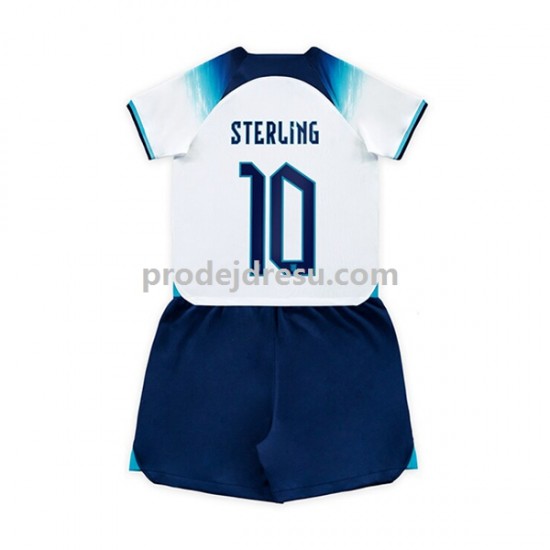Anglie Dresy Fotbal Sterling 10 Dětský Domácí World Cup 2022 Krátký rukáv