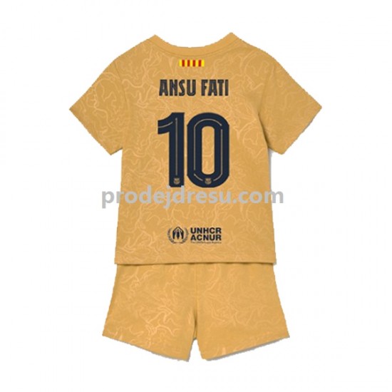 FC Barcelona Dresy Fotbal Ansu Fat 10 Dětský Venkovní 2022-2023 Krátký rukáv