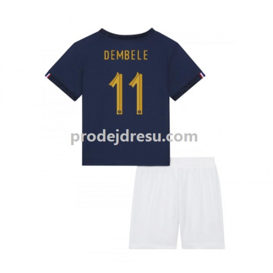 Francie Dresy Fotbal Dembele 11 Dětský Domácí World Cup 2022 Krátký rukáv