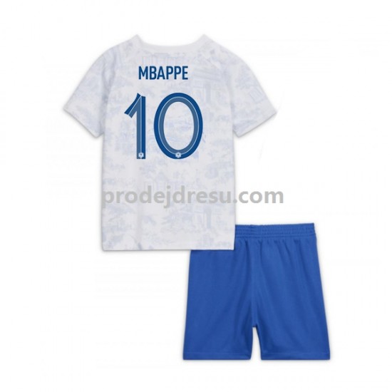 Francie Dresy Fotbal Mbappé 10 Dětský Venkovní World Cup 2022 Krátký rukáv
