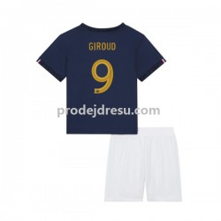 Francie Dresy Fotbal Olivier Giroud 9 Dětský Domácí World Cup 2022 Krátký rukáv Francie Dresy Fotbal Olivier Giroud 9 Dětský Domácí World Cup 2022 Krátký rukáv