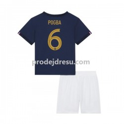 Francie Dresy Fotbal Pogba 6 Dětský Domácí World Cup 2022 Krátký rukáv Francie Dresy Fotbal Pogba 6 Dětský Domácí World Cup 2022 Krátký rukáv