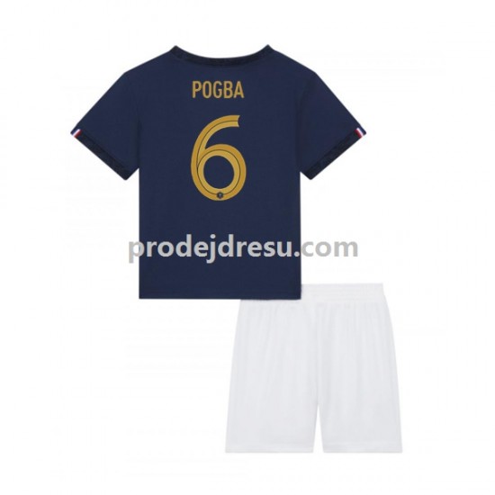Francie Dresy Fotbal Pogba 6 Dětský Domácí World Cup 2022 Krátký rukáv