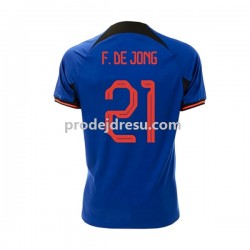 Nizozemsko Dresy Fotbal Frenkie de Jong 21 Muž Venkovní World Cup 2022 Krátký rukáv