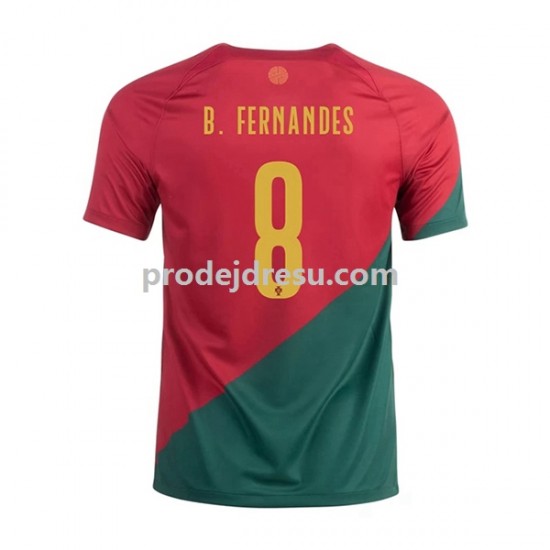 Portugalsko Dresy Fotbal B.Fernandes 8 Muž Domácí World Cup 2022 Krátký rukáv