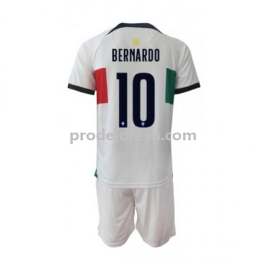 Portugalsko Dresy Fotbal Bernardo 10 Dětský Venkovní World Cup 2022 Krátký rukáv