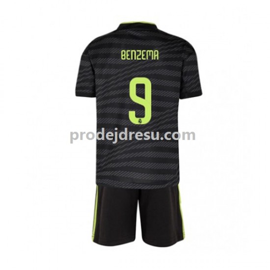 Real Madrid Dresy Fotbal Benzema 9 Dětský Alternativní 2022-2023 Krátký rukáv