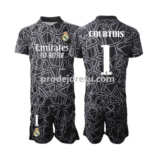 Real Madrid Dresy Fotbal Courtois 1 Brankářské Dětský Venkovní 2022-2023 Krátký rukáv