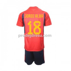 Španělsko Dresy Fotbal Jordi Alba 18 Dětský Domácí World Cup 2022 Krátký rukáv