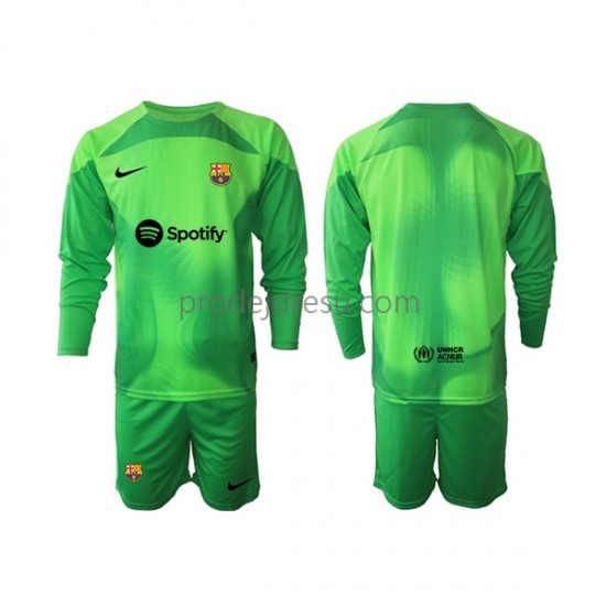 FC Barcelona Dresy Fotbal Brankářské Dětský Domácí 2022-2023 Dlouhý rukáv