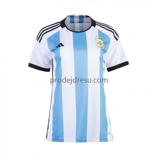 Argentina Dresy Fotbal Žena Domácí World Cup 2022 Krátký rukáv