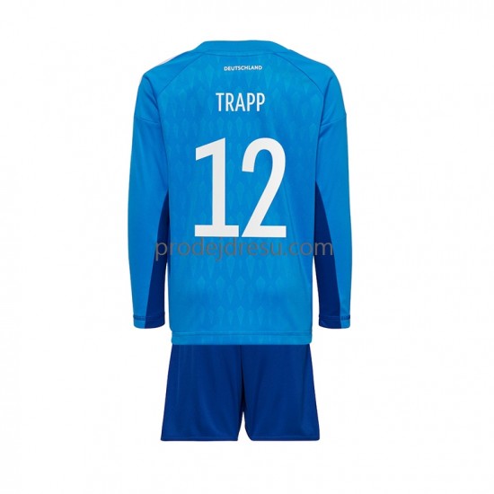 Německo Dresy Fotbal TRAPP 12 Brankářské Dětský Domácí World Cup 2022 Dlouhý rukáv